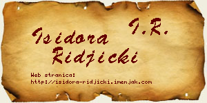 Isidora Riđički vizit kartica